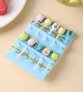 10 Pcs Sumikko Gurashi Food Picks / Tusuk Bento Buah Makanan Karakter Kartun Sumiko Lucu Fork Pick Hiasan Bekal Anak Perempuan Laki-laki Sekolah