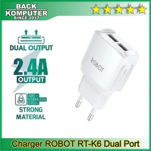 BATOK CHARGER 2 USB ROBOT RT-K6 ADAPTOR CHARGER ROBOT RT-K6 2.4A 2USB