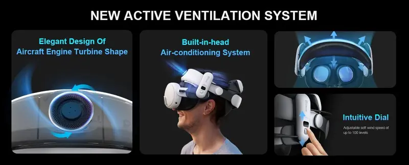 BOBOVR S3 Pro Super Strap Head Air Swappable With Battery 10000mAh Head Strap Quest 3 7