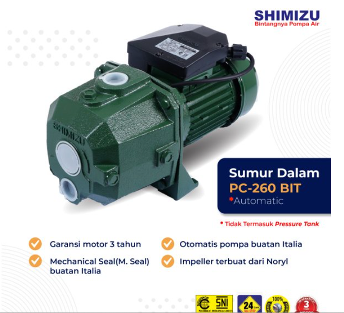 Gambar SHIMIZU PC 260 BIT pompa air jet pump otomatis sumur dari Nature of Beauty Kota Palembang Tokopedia