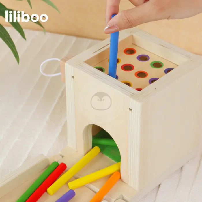 LILIBOO ETSU Mainan Edukasi Anak Montessori Kayu Activity Cube 4in1 Clearance 4