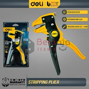 Deli Wire Stripper Tang Potong Kupas Kabel Otomatis 0.5 - 6 mm Plastik