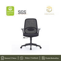 Gambar Office Chair I Kursi Kantor I Kursi Kerja dengan Sandaran I Nirmana Vello Mid Back Hitam dari Nirmana Interni Indonesia Kab. Tangerang 2 Tokopedia