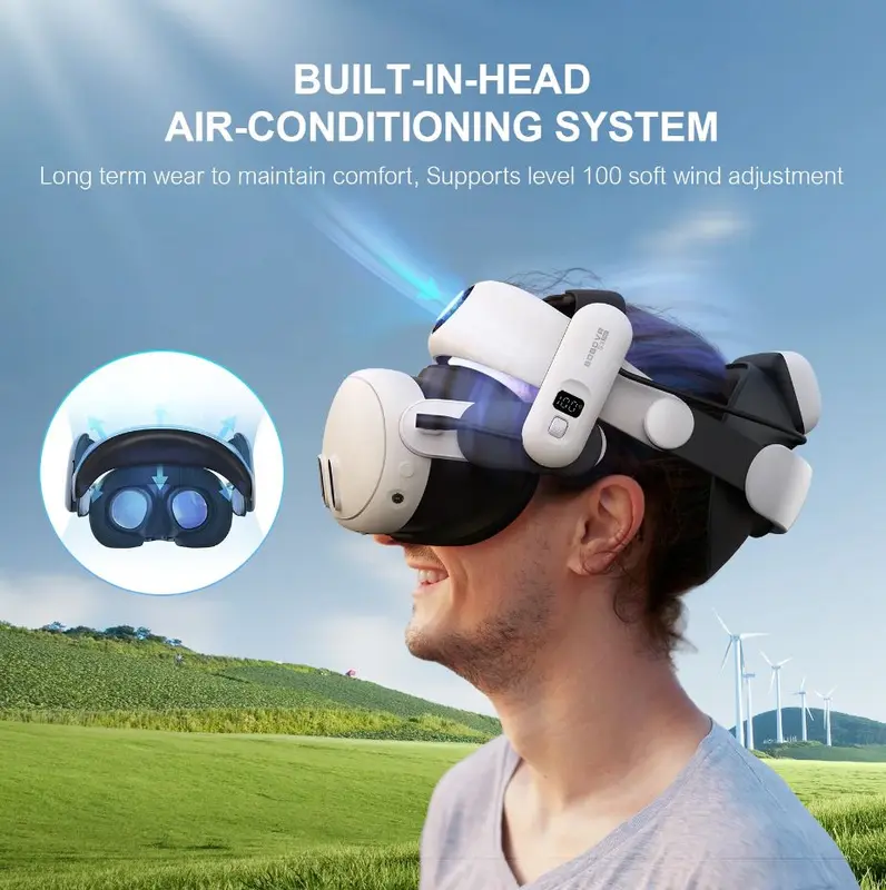 BOBOVR S3 Pro Super Strap Head Air Swappable With Battery 10000mAh Head Strap Quest 3 2