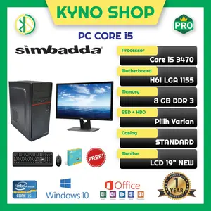 Komputer PC Rakitan Core i5 3470 LCD Monitor 19 Paket Murah Siap Pakai