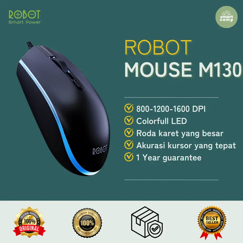 ROBOT Mouse USB Kabel M100 1200 DPI 6
