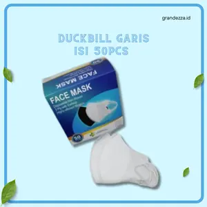 Masker Duckbill Garis isi 50Pcs Earloop Cantol Kuping