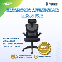Gambar Rexus NC2 Office Chair Kursi Kantor Ergonomic with Lumbar Support Black/White - Hitam dari mdpsuperstore Kota Palembang 1 Tokopedia