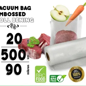 Plastik Vacum Makanan EMBOSS ROLL 20x500 Bintik Bening. vakum