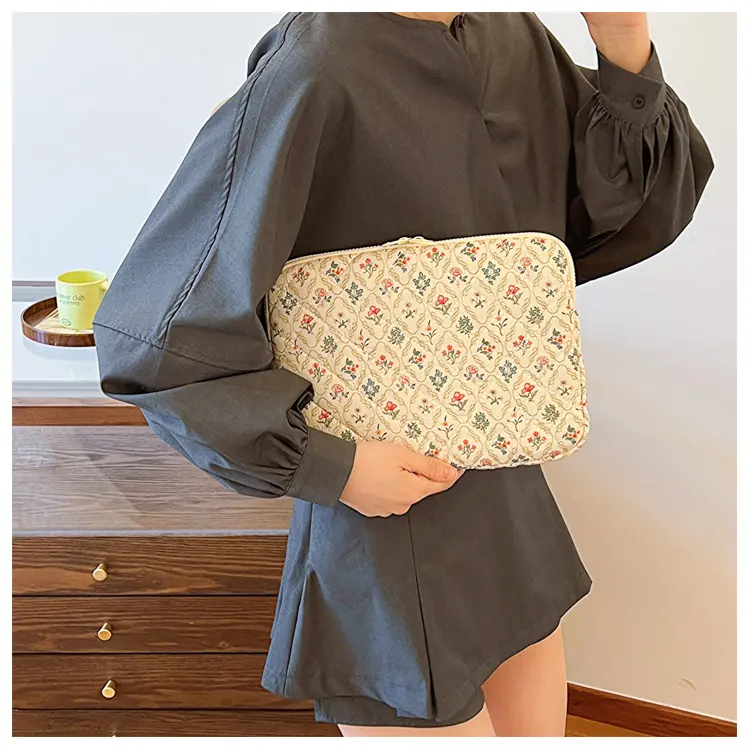 Tas Sleeve Case iPad Air 6 M2 Pro 11 Inch M4 Chip 2024 Tablet Pouch Puffy Aesthetic Flower 6