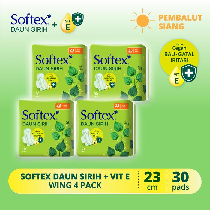 Gambar Softex Daun Sirih + Vitamin E Jumbo Pack 23cm 30s x 4 Pack - Pembalut Sirih dari Softex Indonesia Kota Administrasi Jakarta Timur Tokopedia