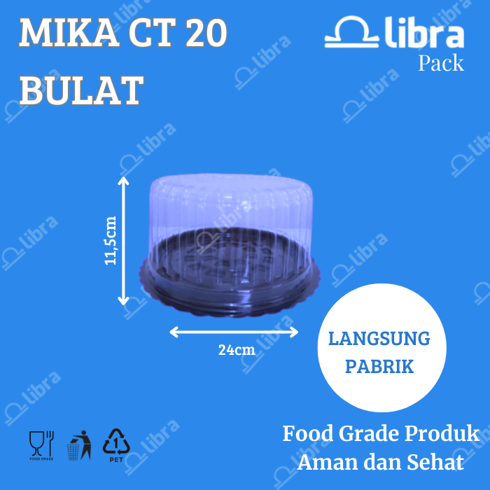 Gambar 150 Pcs - Mika Cake Tray CT 20 Bulat / Mika Tumpeng Mini Alas + Tutup dari Libra Pack Kota Tangerang Tokopedia
