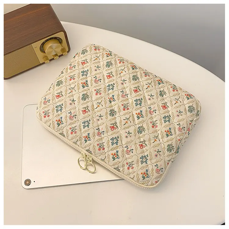Tas Sleeve Case iPad Air 6 M2 Pro 11 Inch M4 Chip 2024 Tablet Pouch Puffy Aesthetic Flower 4