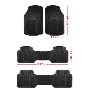 KARPET MOBIL UNIVERSAL 3 BARIS ANTI SLIP  CAR MATS Depan Tengah Belakang isi 4 pcs