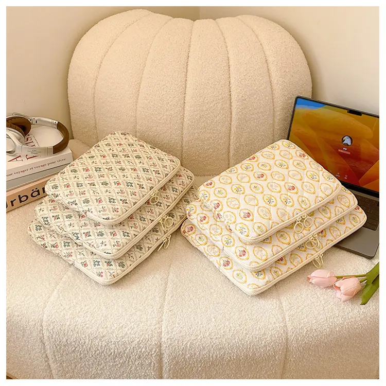 Tas Sleeve Case iPad Air 6 M2 Pro 11 Inch M4 Chip 2024 Tablet Pouch Puffy Aesthetic Flower 3