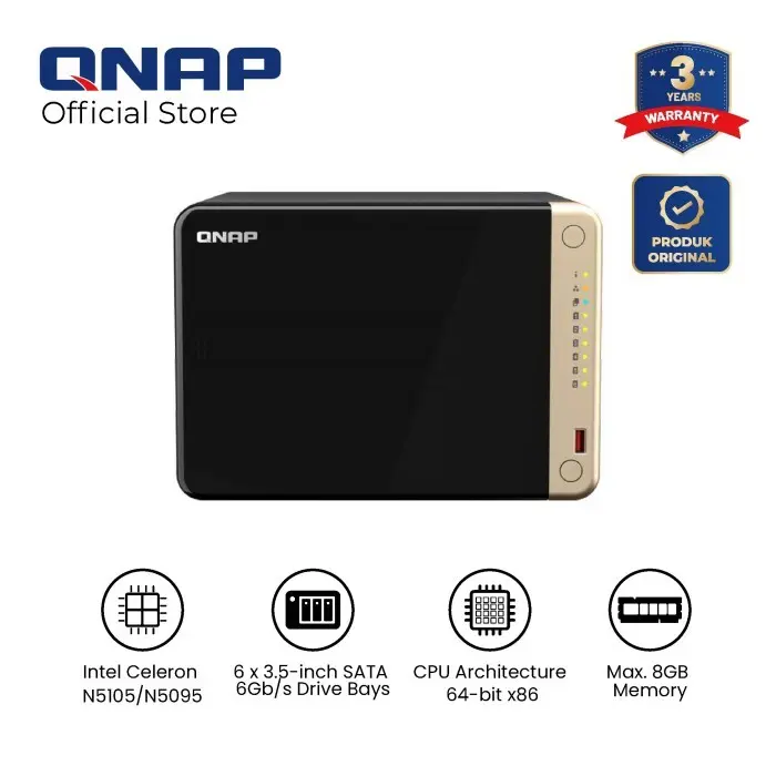 QNAP TS-664-8G 6-Bay NAS Server External Storage Cloud TS 664