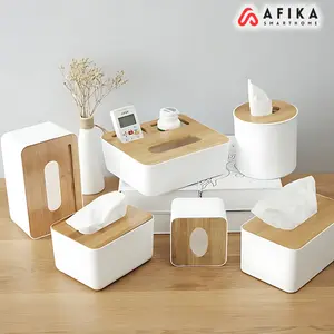 Kotak Tisu Kayu Minimalis Box Tempat Tissue Nordic dengan Holder HP