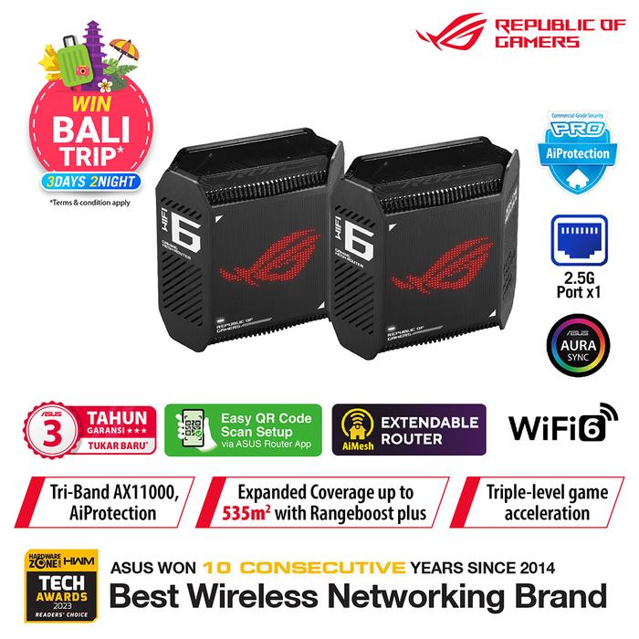Gambar ASUS ROG Rapture GT6 AX10000 | Tri Band Wi-Fi 6 Gaming Router dari ASUS Component Official Store Kota Administrasi Jakarta Pusat Tokopedia