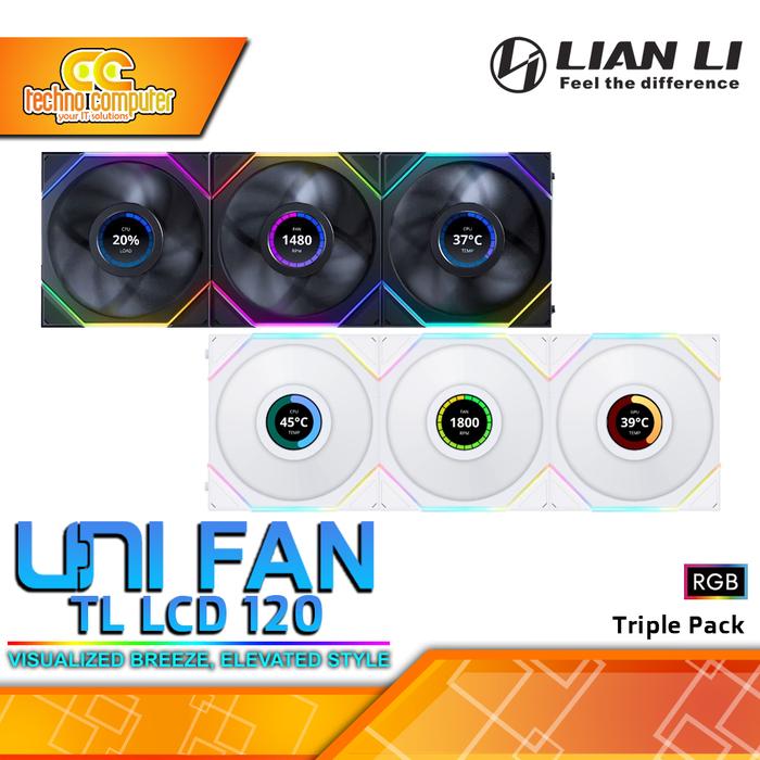 Gambar FAN CASING LIAN LI UNI FAN TL LCD 120 - 120mm Triple Pack ARGB Fan with Controller dari Techno Computer Bali Kota Denpasar Tokopedia