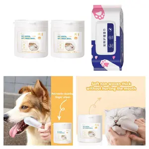 Pet Dental Finger Wipes Pembersih Gigi Anjing Kucing 100Pcs