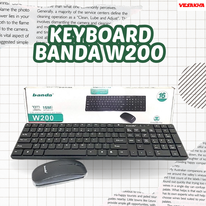 Gambar KEYBOARD BANDA W 200, 300 DAN 400 PC MURAH MOUSE COMBO WIRELESS 2.4 GHZ PAKET - 200 dari Vesakha ID Kota Palembang Tokopedia