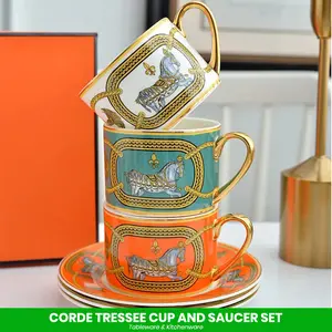 Cangkir Keramik Hampers Cantik / Cup and Saucer Set 3438