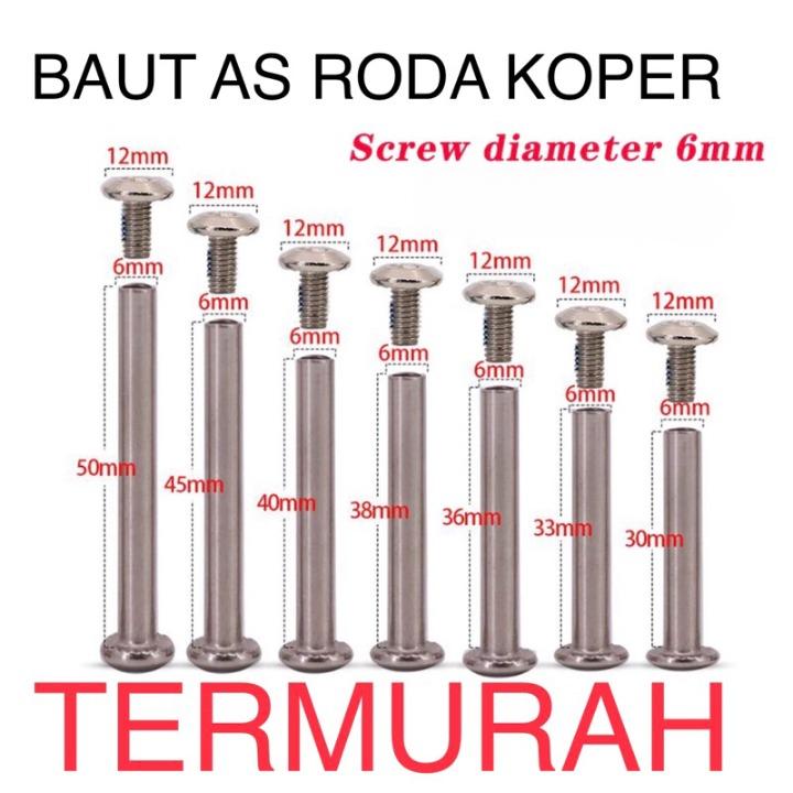 aoc baut rivet as roda koper bolt skrup screw axle luggage wheel - Shop ...