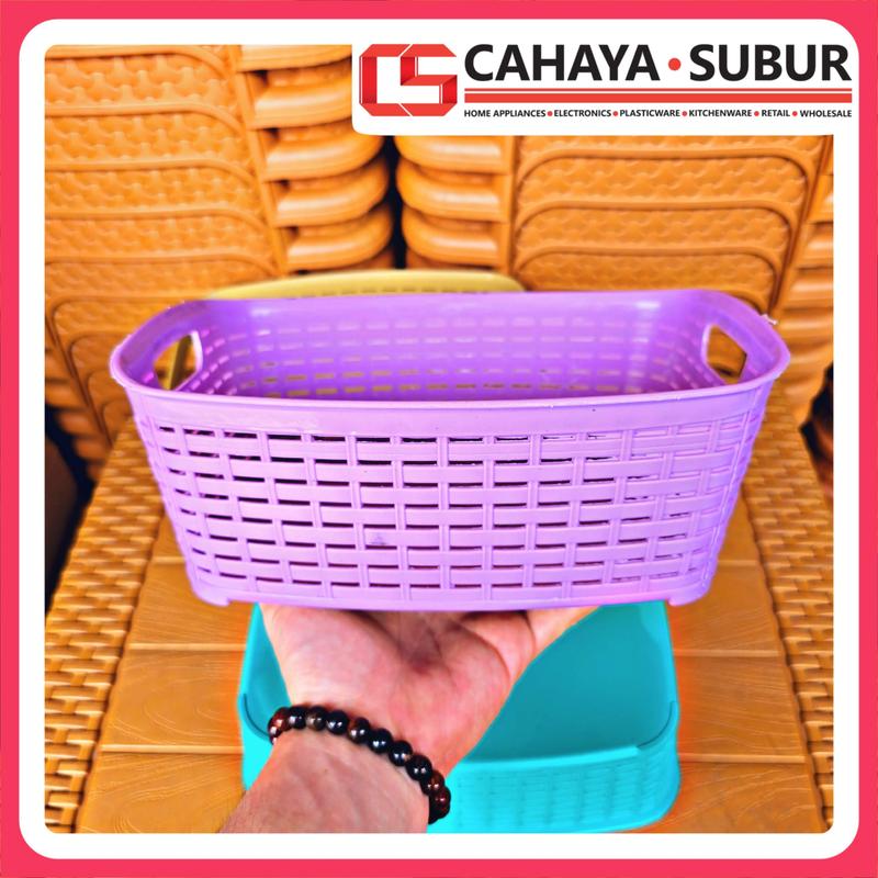 Keranjang Estetik Serbaguna LUXURY SPBR Harga Satuan Keranjang Bak Rotan Anyam Plastik High Quality Food Safe Material 3