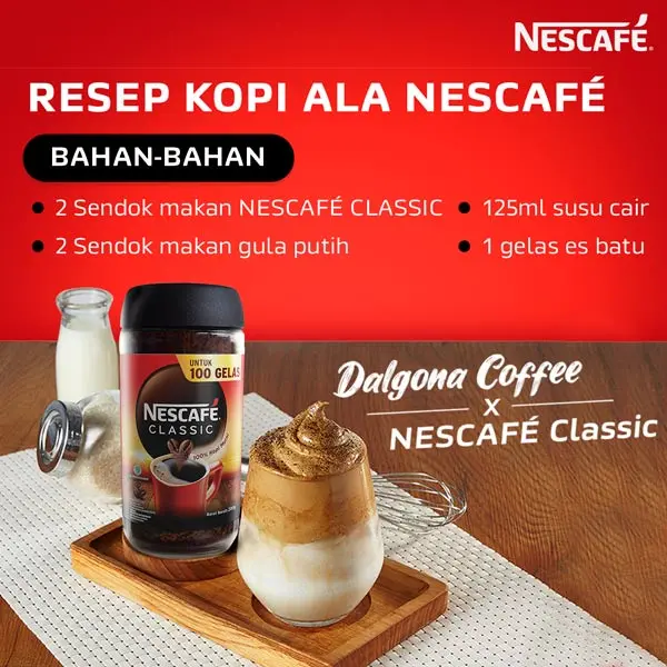 NESCAFE Classic Kopi Instan Kopi Hitam 200g Jar 4