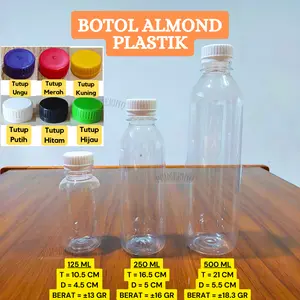 BOTOL ALMOND 125 ML / 250 ML / 500 ML / BOTOL PLASTIK / BOTOL KOPI SUS