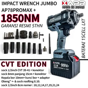 XAPR AP78PROMAX+ Bor impact wrech jumbo 1850nm set cvt garansi resmi 5thn mesin buka baut roda motor mobil truck cvt