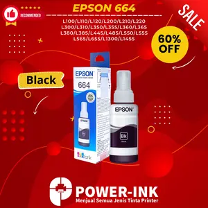TINTA EPSON 664 PREMIUM UNTUK PRINTER SERIES L100 / L110 / L120 / L200 / L210 / L220 / L300 / L310 / L350 / L355 / L360 / L365 / L380 / L385 / L445 / L485 / L550 / L555 / L565 / L655 / L1300 / L1455