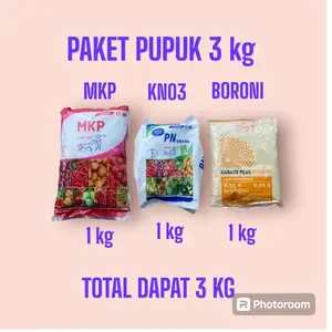 paket 3 in 1 pupuk kemasan 1 kg mkp pak tani , kno3 santani dan boron