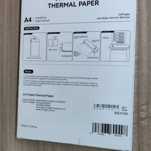 Kertas thermal ukuran A4 200 lembar folded quick dry premium