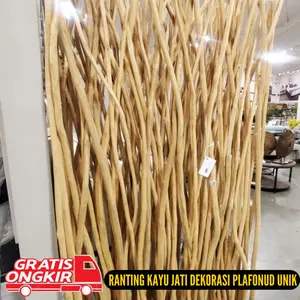 Ranting Kayu Jati Bahan Atap Gazebo Kafe dan Resto Grosir Ranting Kayu Jati Kering 200 CM Bahan Atap Dekoratif Ranting Kayu Bahan Plafon Dekorasi Atap Bahan Ranting Kayu Jati Dekorasi Atap Rumah Cafe Resto