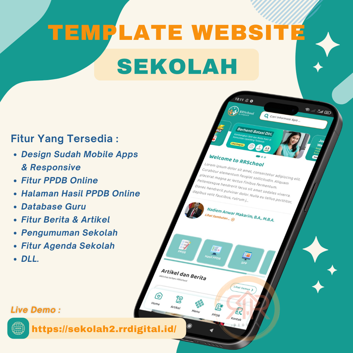 Gambar TEMPLATE WEBSITE SEKOLAH DESIGN MODERN DENGAN WORDPRESS [NEWW] dari RRDigital-id Kota Depok Tokopedia