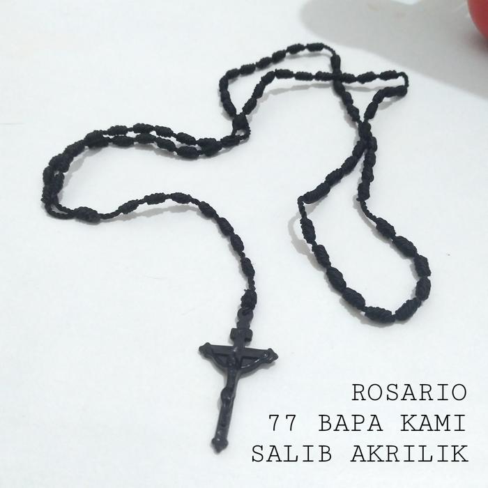 Gambar Rosario 77 Bapa Kami Tali Kur Hitam dari JD Christa JDC Kab. Sleman Tokopedia