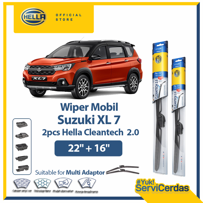Gambar Wiper Mobil SUZUKI XL7 22” + 16” (2pcs) - HELLA Cleantech 2.0 dari Hella Indonesia Official Store Kota Administrasi Jakarta Pusat Tokopedia
