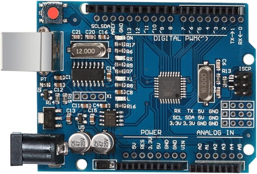 UNO R3 Development Board Improved Version Electronic Microcontroller Expert Kit with Pin Headers Included"