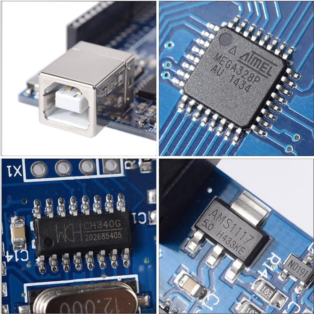UNO R3 Development Board Improved Version Electronic Microcontroller Expert Kit with Pin Headers Included"