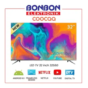 COOCAA LED Smart Android TV 32 inch 32S6G - Netflix Youtube Smart Android 9 Pie