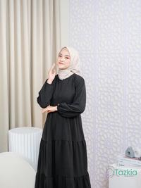 Gambar Dress Muslim Wanita Gamis Meissa Hitam Crinkle Polos Tazkia Hijab Store dari Tazkia Hijab Store Kota Bandung 3 Tokopedia