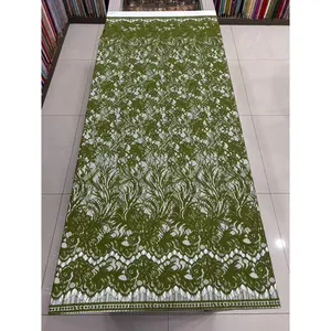 Bakal Kain Bahan Kebaya Brokat Semi Prancis Solstiss Panel Motif Bunga