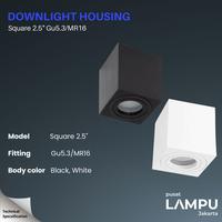Gambar LAMPU DOWNLIGHT OUTBOW MR16 2.5INCH KOTAK BISA GANTI LAMPU - Putih, 3000K dari Pusat Lampu Jakarta Kota Administrasi Jakarta Pusat 2 Tokopedia