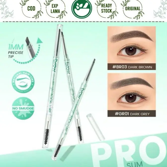 FOCALLURE SKINNY EYEBROW PENCIL PRO SLIM 1MM PRECISE DEFINING SMOOTH NO BUDGING PENSIL ALIS MATA FOCAL LURE Best seller/Terbaru