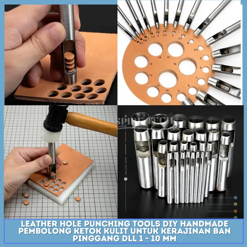 Leather Tools Leather Punch Leathercraft Hole Craft PEMBOLONG KETOK KULIT UNTUK KERAJINAN BAN PINGGANG DLL 1 - 10 MM 0