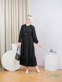 Gambar Dress Muslim Wanita Gamis Meissa Hitam Crinkle Polos Tazkia Hijab Store dari Tazkia Hijab Store Kota Bandung 2 Tokopedia
