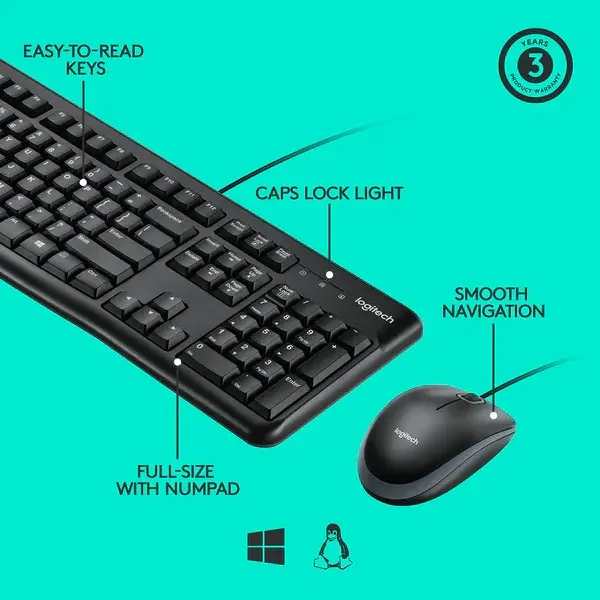 Logitech Combo Keyboard dan Mouse USB MK120 (L072) Garansi Resmi 3 Th 7