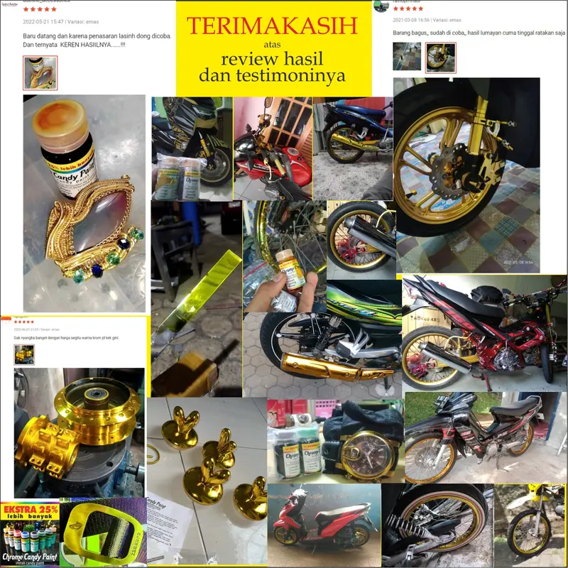 Pewarna LOGAM pelapis CHROME Candy Paint Instan ISI LEBIH BANYAK 25% 6