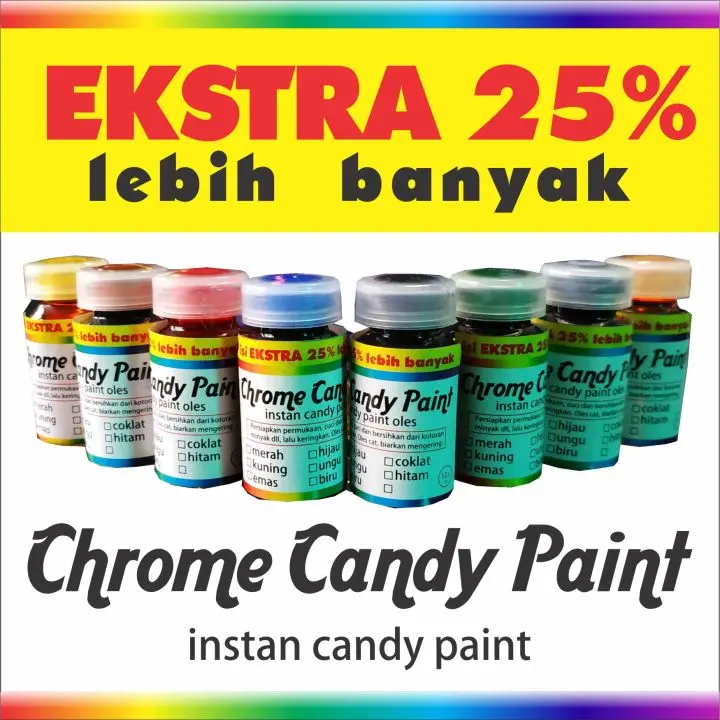 Pewarna LOGAM pelapis CHROME Candy Paint Instan ISI LEBIH BANYAK 25% 1